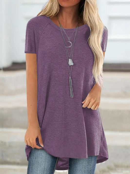 ✨Womens Summer Plus Size Tops Longline Casual T-Shirt