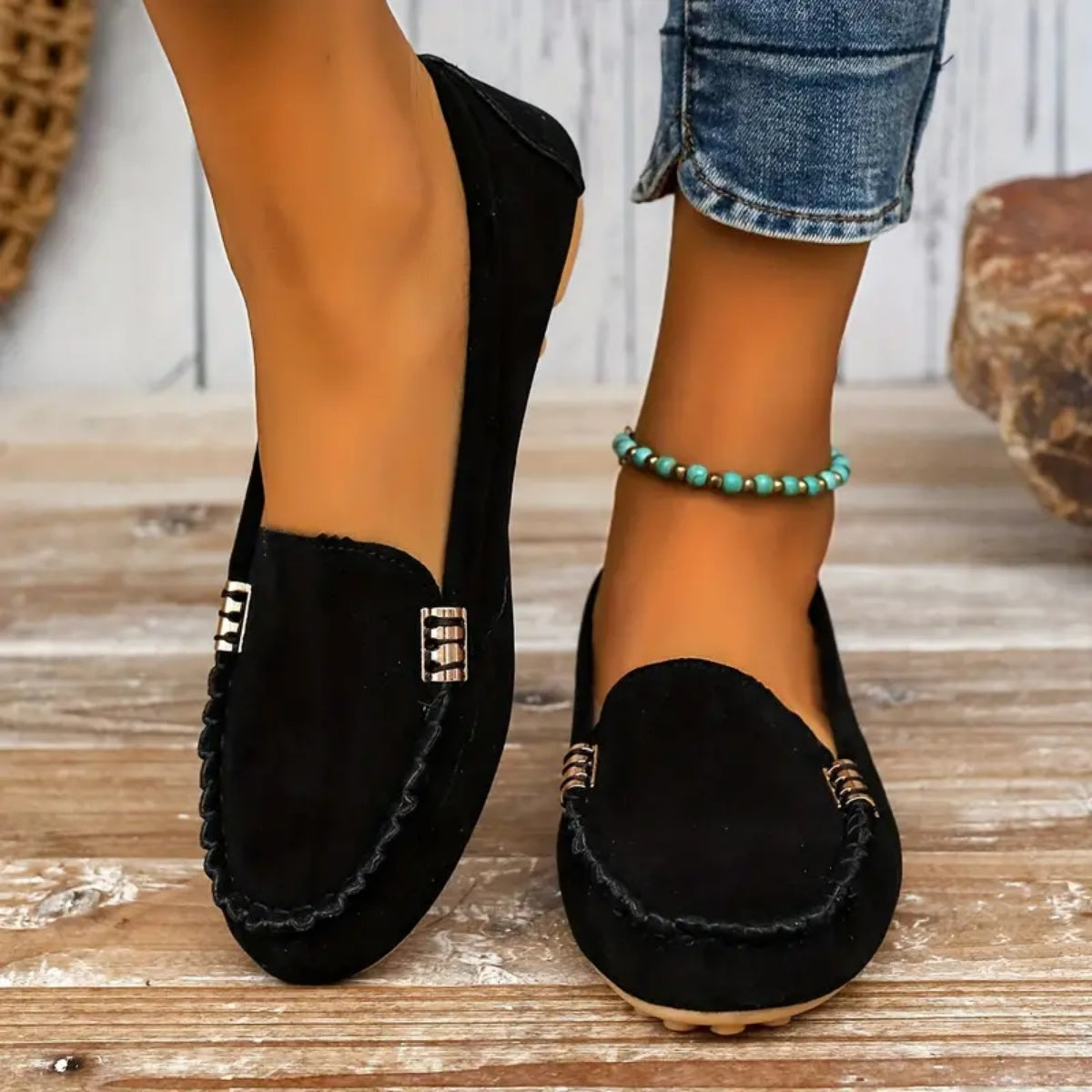 ✨Best-1 Sale Loafers✨|Women's Fall/Winter Metal Decor Loafers Casual Slip On Flat Shoes