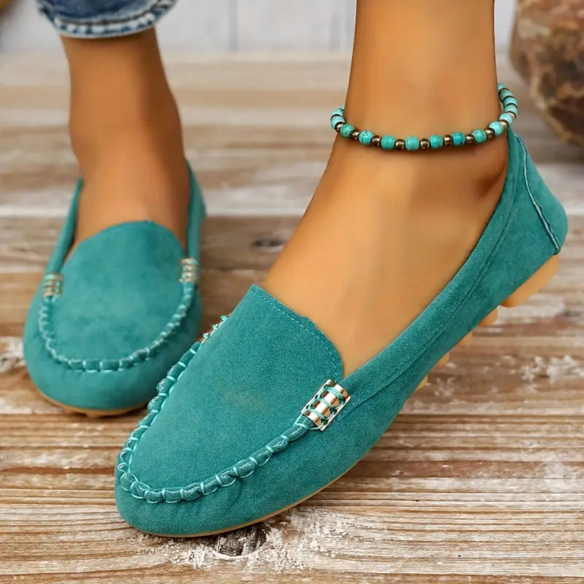✨Best-1 Sale Loafers✨|Women's Fall/Winter Metal Decor Loafers Casual Slip On Flat Shoes