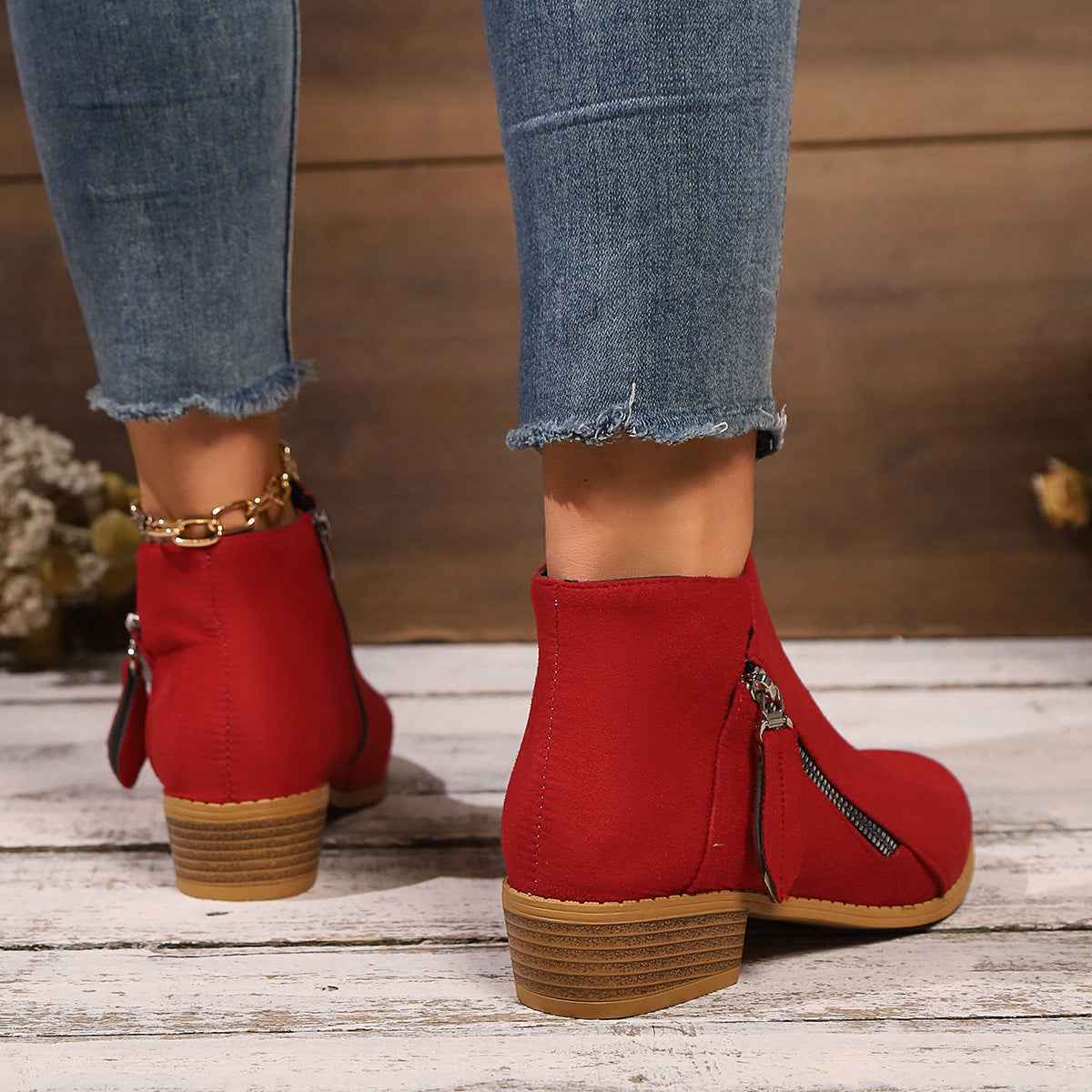 🔥Last Day 69% OFF🔥Women’s Comfort Walking Ankle Boots – Low Heel, Zipper Closure, Orthopedic Arch Support