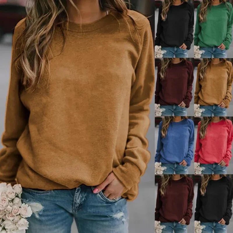 Women's Autumn/Winter Tops  Long-sleeved Crew-neck T-shirt