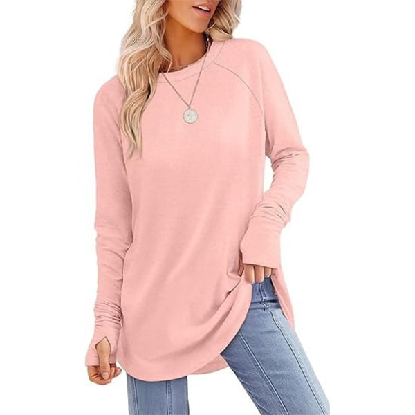 ✨Best-1 Sale Tops Fall 2025✨Womens Tunic Tops to Wear with Leggings Long Sleeve Thumb Hole Shirts Crew Neck Curved Hem